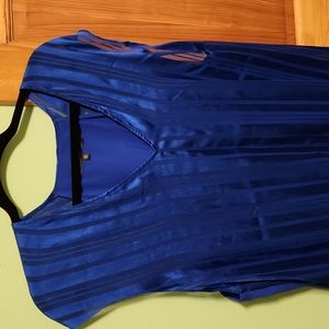Vibrant Electric Blue Rachel Roy Sleeveless Satin Like Dress